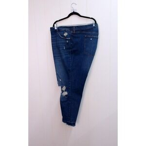 Abercrombie & Fitch Distressed Denim Jeans, Dark Wash Women's‎ 37"x24" / #7260